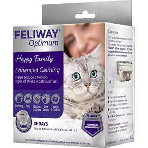FELIWAY® Optimum 30 Day Cat Calming Plug In Pheromone Diffuser Starter Kit, 48ml - Helps Reduce Common Signs of Stress in Cats & Kittens, Enhanced Calming