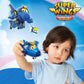 Super Wings 5" Transforming Jerome Airplane Toys, Safe and Durable Vehicle Action Figure, Plane to Robot, Transformable Toys for 3+ Years Old Boys and Girls, Preschool Kids Birthday Gift, Blue