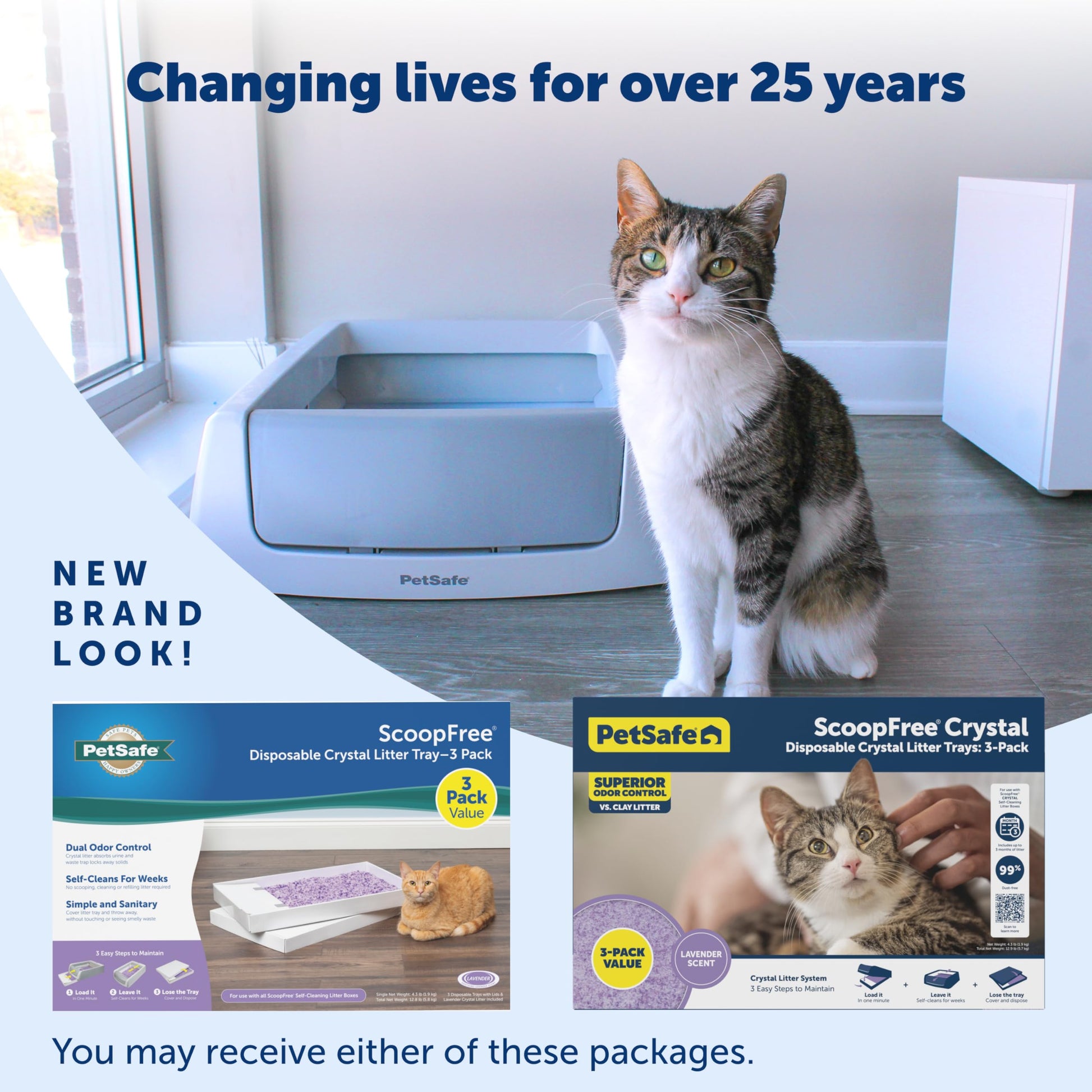 Buy now PetSafe ScoopFree Disposable Crystal Cat Litter Tray - Easy Cleaning Box - Refill Tray for Electric Litter Box - Fragrance Free - 4.3 lb Bags - 6 Pack at indiglob india