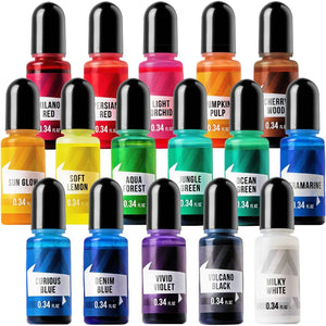 ALEXES Liquid Dye for Candle Making – Epoxy Resin Dye - Colorant Drops - 16 Candle Liquid Colors for Wax – Epoxy Colorant – 16 Colors Set - Premium Colors for Wax