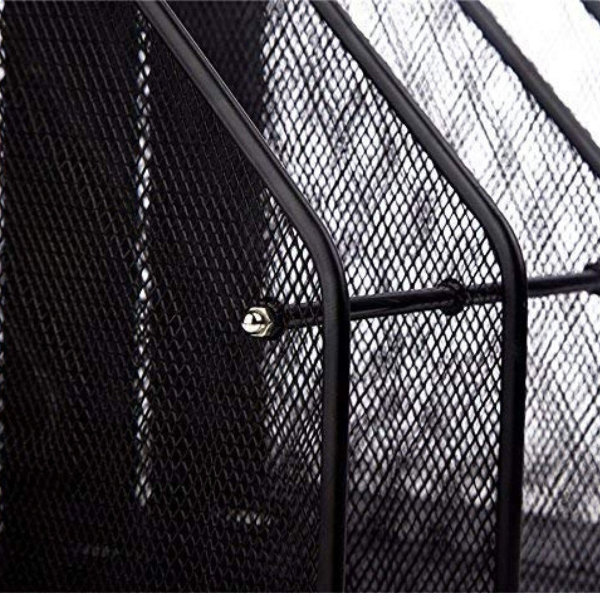 Buy now File Rack, 4-Slot Mesh Metal Magazines File Desk Organizer - Black Holder at indiglob india