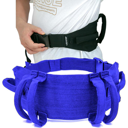 Gait Belt Walking Transfer Belt with 6 Plastic Padded Caregiver Handles and Quick Release Buckle for Patient,Elderly Physical Therapy (Black)