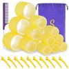 Self grip hair roller set,Hair roller set 18 pcs,Hair rollers with hair roller clips and comb,Salon hairdressing curlers,DIY Hair Styles, Sungenol 3 Sizes Hair Rollers in 1 set… - Yellow