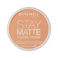 Rimmel London Stay Matte - 011 Creamy Natural - Pressed Powder, Lightweight, High Coverage, Shine Control, 0.49oz