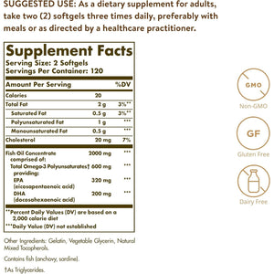 Solgar Omega-3 Fish Oil Concentrate, 240 Softgels