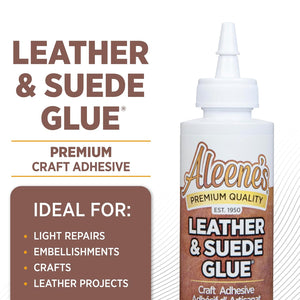 Aleene's Leather & Suede Glue, Adhesive For Crafts, Embellishments, Light Repairs, Leather Projects 4 fl oz