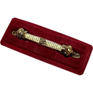 Holy Land Market Crown Mezuzah with Non-Kosher Scroll, 5 in, Gold - Antique Style, Metal Construction