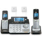 Buy now VTech Accessory Handset for DS6151 Series with 2-Line Cordless Phone, Suitable for Small Business or Home, Answering System, Expandable up to 12 Handsets, Intercom, Conference | DS6101 (Black/Silver) 2 Handsets 2-Line System at indiglob india