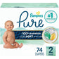 Pampers Pure Protection Baby Diapers, Size 5 (27+ lbs), 132 Count, Up to 100% Leakproof, Premium Plant-based Skin Protection, Hypoallergenic Soft Diapers