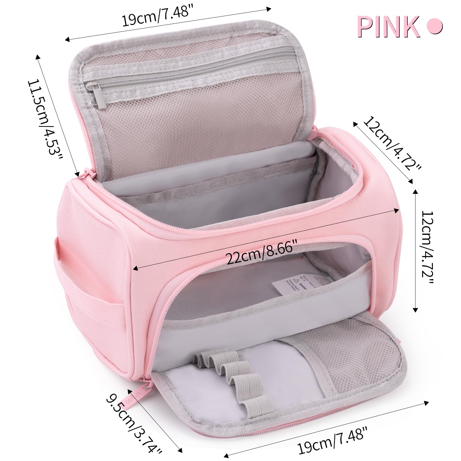 Buy now HVOMO Big Capacity Pencil Case High Large Storage Pouch Marker Pen Case Travel Simple Stationery Bag School College Office Organizer for Teens Girls Adults Student（Pink） at indiglob india
