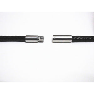 Glory Qin 3mm Black Wax cord Silk Leather Cord Wire rope Chain Stainless Steel Clasp Necklace Rope 16 TO 28 Inch (20 Inch)