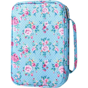 Bible Covers Case for Women Medium Large Bible Carrying Cases Holder 11“x8.5”x2.5" Floral Bible Book Carrier Tote Bags with Pockets Handles Zipper Christian Accessories Gifts
