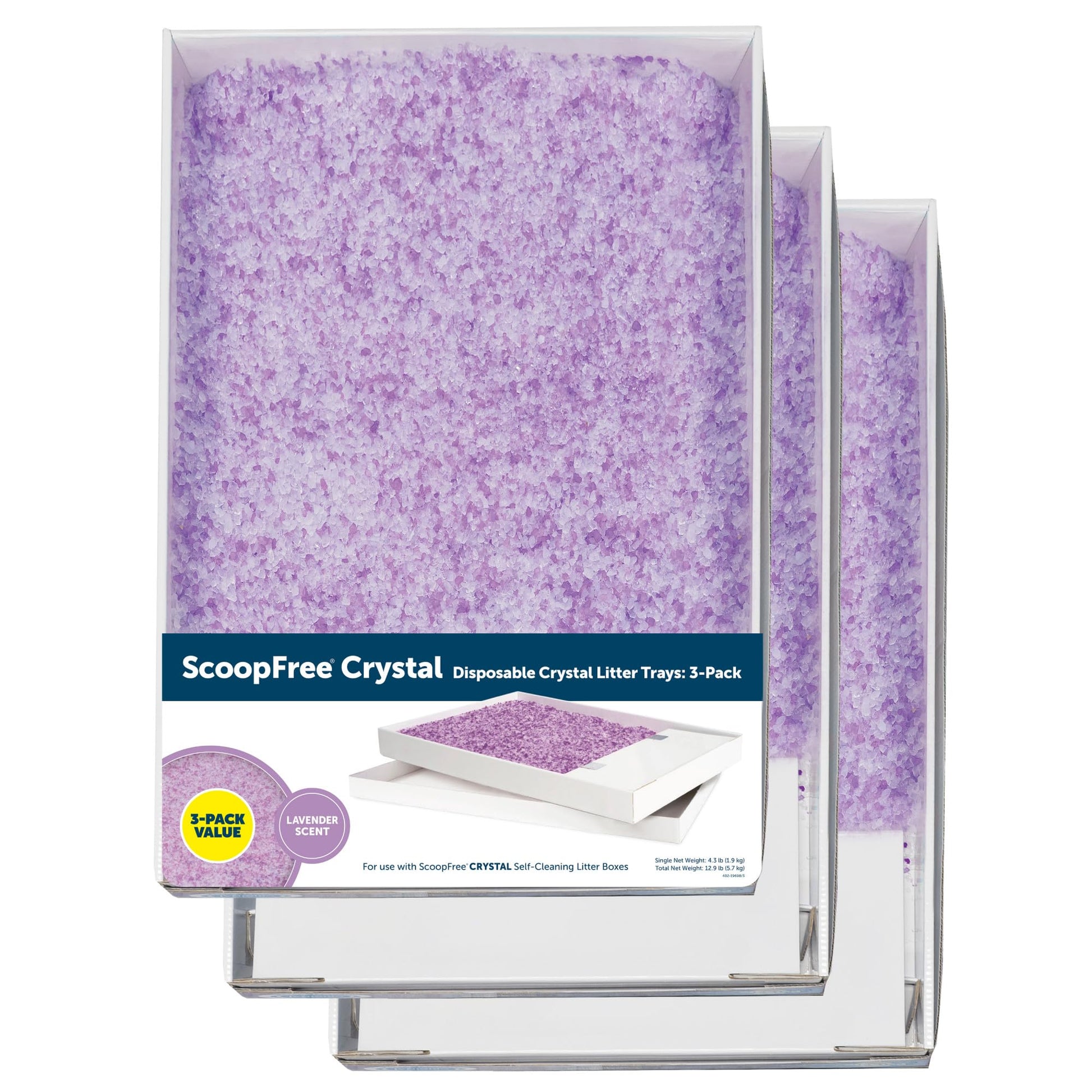 Buy now PetSafe ScoopFree Disposable Crystal Cat Litter Tray - Easy Cleaning Box - Refill Tray for Electric Litter Box - Fragrance Free - 4.3 lb Bags - 6 Pack 3-Pack at indiglob india