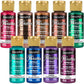 DecoArt Americana Acrylics Paint DAZZLING METALLICS, Set of 18 Popular Colors, 2 fl oz Bottle (Pack of 18)