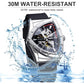 FORSINING Skeleton Watches for Men, Automatic Mechanical Watch with Triangle Dial, Luminous Self Winding Watches Stainless Steel Bracelet or Soft Silicone Strap