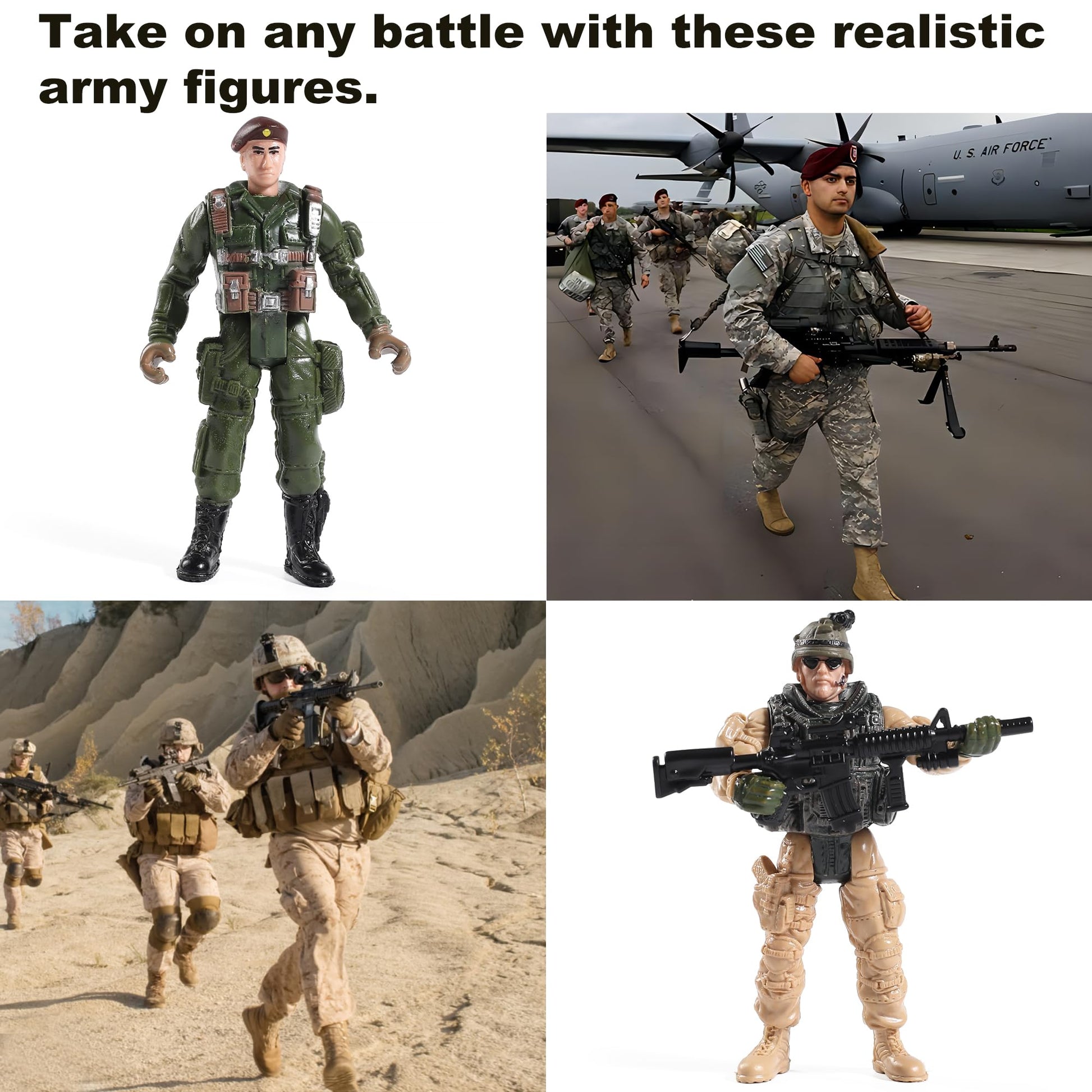 Buy now Mr.River US Army Men and SWAT Team Toy Soldiers Action Figures with Military Weapons Accessories for Kids Boys Girls,12Pcs at indiglob india