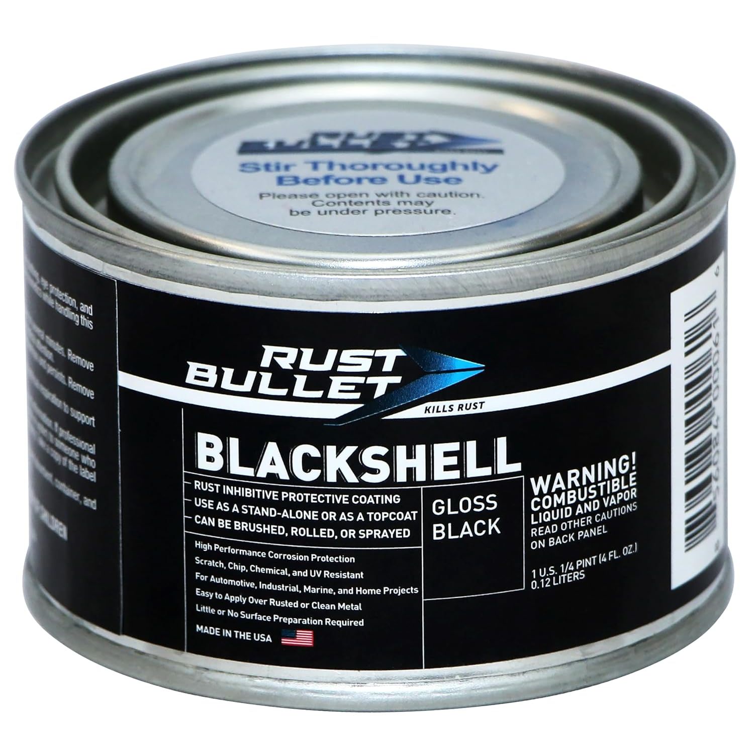 Buy now RUST BULLET BlackShell - Gloss Black - 4 Oz - Corrosion Preventive Coating, UV Resistant Rust Proofing Paint, Long-Lasting Metal Protection 4 Fl Oz (Pack of 1) at indiglob india