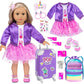 ebuddy 18 inch Doll Clothes and Accessories-Travel Suitcase Set with Fashion Outfit & Pretend Play Accessories Fit for 18" Girl Dolls (No Doll)