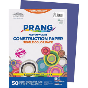 SunWorks 7403 Construction Paper, 9" x 12", 50 Sheets/Pack, Blue