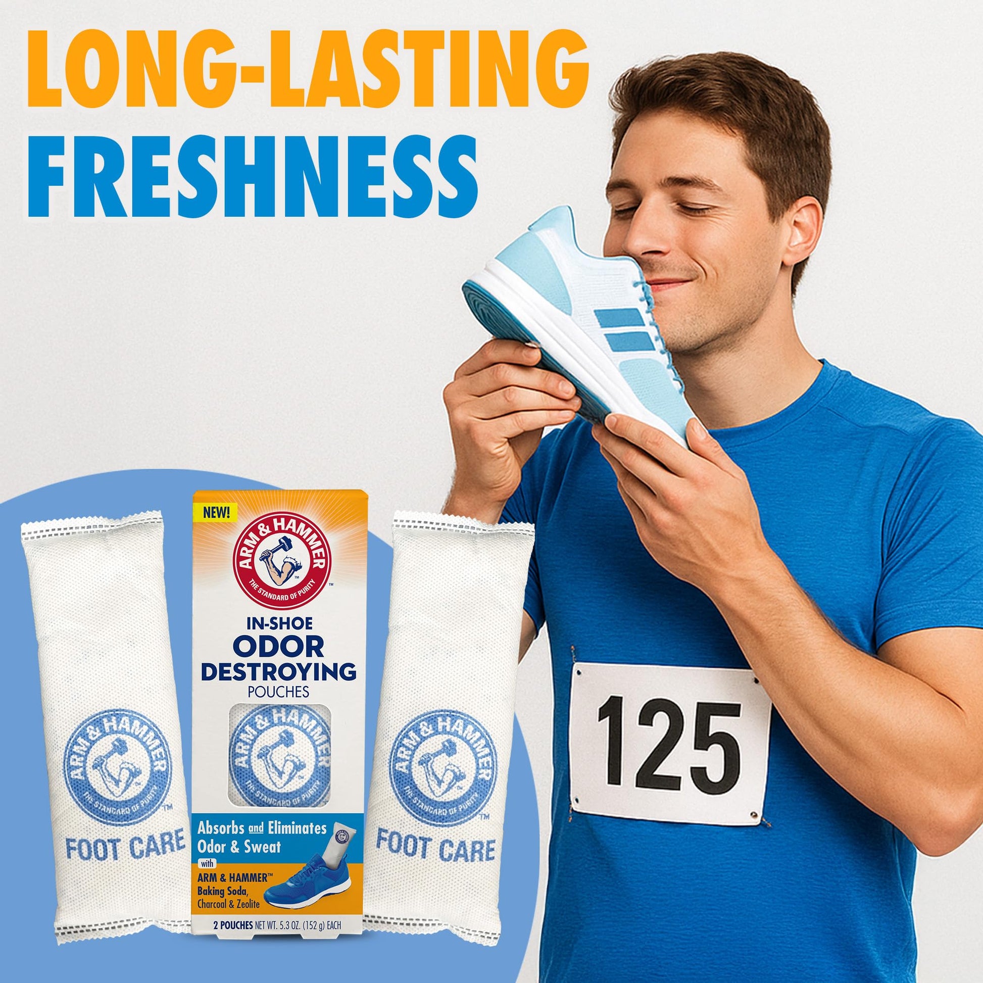 Buy now Arm & Hammer In-Shoe Odor Destroying Pouches, Shoe Deodorizer Insert for Reducing Odor and Absorbing Moisture, Smell Eliminator for All Footwear, Gym Bags and Work Boots (4 Pouches) at indiglob india