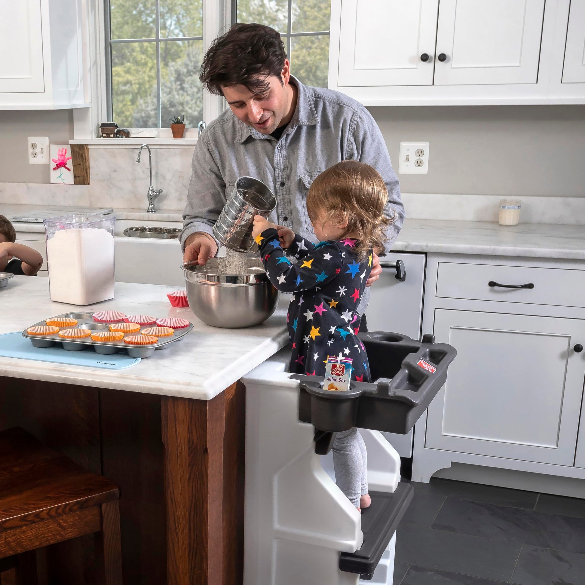Buy now Step2 Mobile Helper, Toddler Step Stool & Tower Stand, Adjustable Height & Built-in Storage, Non-Slip Feet, Includes Safety Bar, Easy Wipe Down, for Kids 1.5+ Years Old at indiglob india