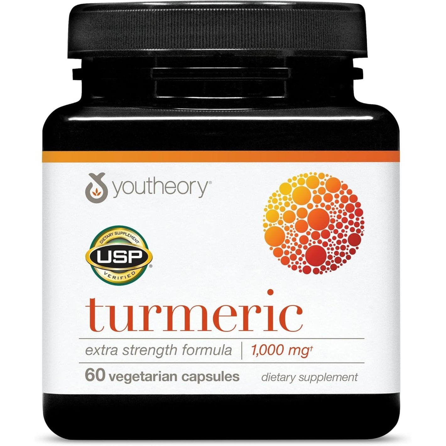 Youtheory Turmeric Extra Strength - 1,000 mg Turmeric Supplement - with 10 mg Black Pepper - Curcumin Joint Support* - Soy, Dairy & Gluten Free - 60 Vegetarian Capsules