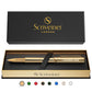 Buy now Scriveiner Black Lacquer Rollerball Pen - Stunning Luxury Pen, Real Gold Plating, Schmidt Ink Refill, Best Roller Ball Gift Set for Men & Women, Professional, Executive Office, Nice Pens Gold (Personalized) at indiglob india