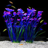 JIH Plastic Plants for Aquarium,Tall Artificial Plants for Fish Tank Decor 15.6 Inch (2 Pcs) (Purple) - Purple