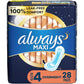Always Ultra Thin Overnight Pads with Wings, Size 4, Overnight, 78 Count (3 Packs of 26)