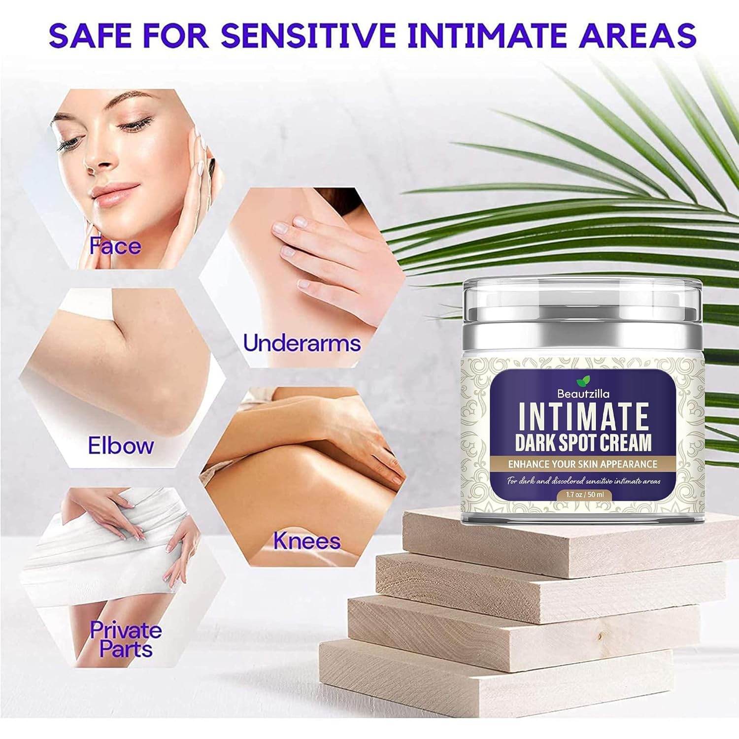 Beautzilla Intimate Area Dark Spot Corrector with Instant Results for Knees, Elbows, Underarms, and Thighs, White, 1.7 Fl Oz (Pack of 1) - My Store