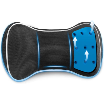 Samsonite Neck Pillow for Car – Ergonomic Memory Foam Headrest Cushion – Car Seat Support for Driving Comfort – Compact Neck Rest – Travel Pillow for Long Road Trip, Grey