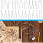 Outus 23 Pieces Wood Burning Tips Pyrography Tips Nibs Kit Wire Pen Nibs Replacement Tools for High Impedance Adjustable Pyrography Machine Accessory Tool Wood Leather Making