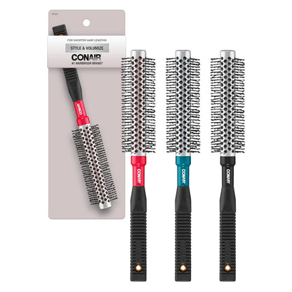 Conair Style & Volumize Metal Round hair brush - Blow Drying brush - Hairbrush for Short Hair Length - Color at random -1 Count