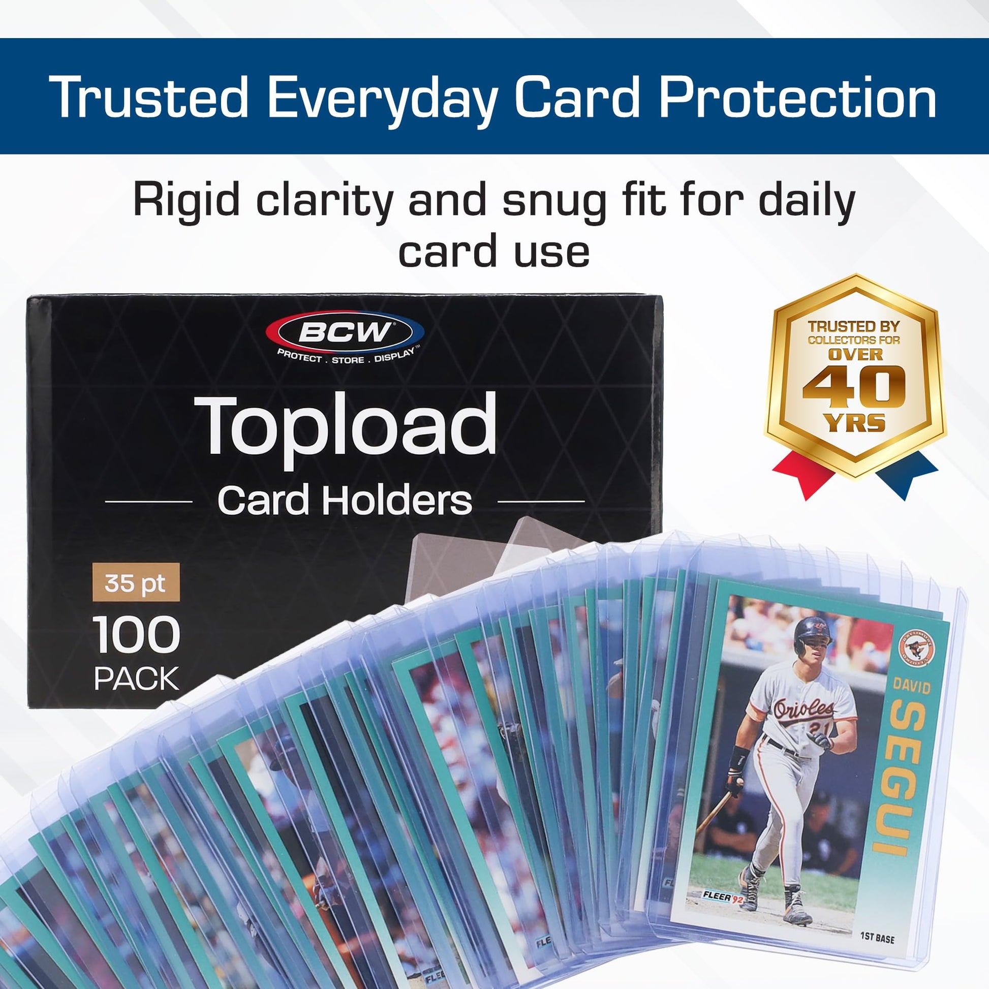 Buy now BCW 3x4 Standard Topload Card Holders | 100 Pack | Top Loaders for Cards | Rigid Card Protector | Fits Standard Size Cards Up to 20pt at indiglob india
