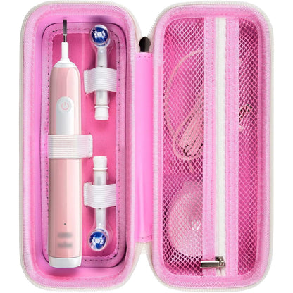 Toothbrush Travel Case Compatible with Oral-B Pro 1000, 2000, 3000, 3500, 1500/ for Philips Sonicare ProtectiveClean 4100 5100 Electric Toothbrush with Mesh Pocket for Accessories - Black (Bag Only)