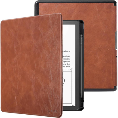 CoBak Case for Kindle Scribe - All New PU Leather Cover with Auto Sleep Wake Feature for Kindle Scribe 10.2" 2022 & 2024 Released with Pen Holder