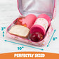 Bentology Lunch Box for Kids- Insulated, Waterproof, Durable Tote Bag Lunchbox fits Bento Boxes, Containers, Jars, Bottles- Keeps Food Hotter or Colder Longer- Back To School Reusable Sleeve For Girls