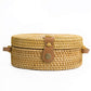 Round Straw Bag Shoulder Leather Straps | Wicker Rattan Hand Woven Crossbody Shoulder Purse Beach Bags for Women