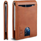 SERMAN BRANDS RFID Blocking Slim Bifold Genuine Leather Minimalist Front Pocket Wallets for Men with Money Clip Thin Gift