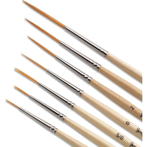 Jerry Q Art 12 Pcs Detail Paint Brushes, Golden Synthetic Hair, High Performance for Oil, Acrylic and Watercolor JQ-503