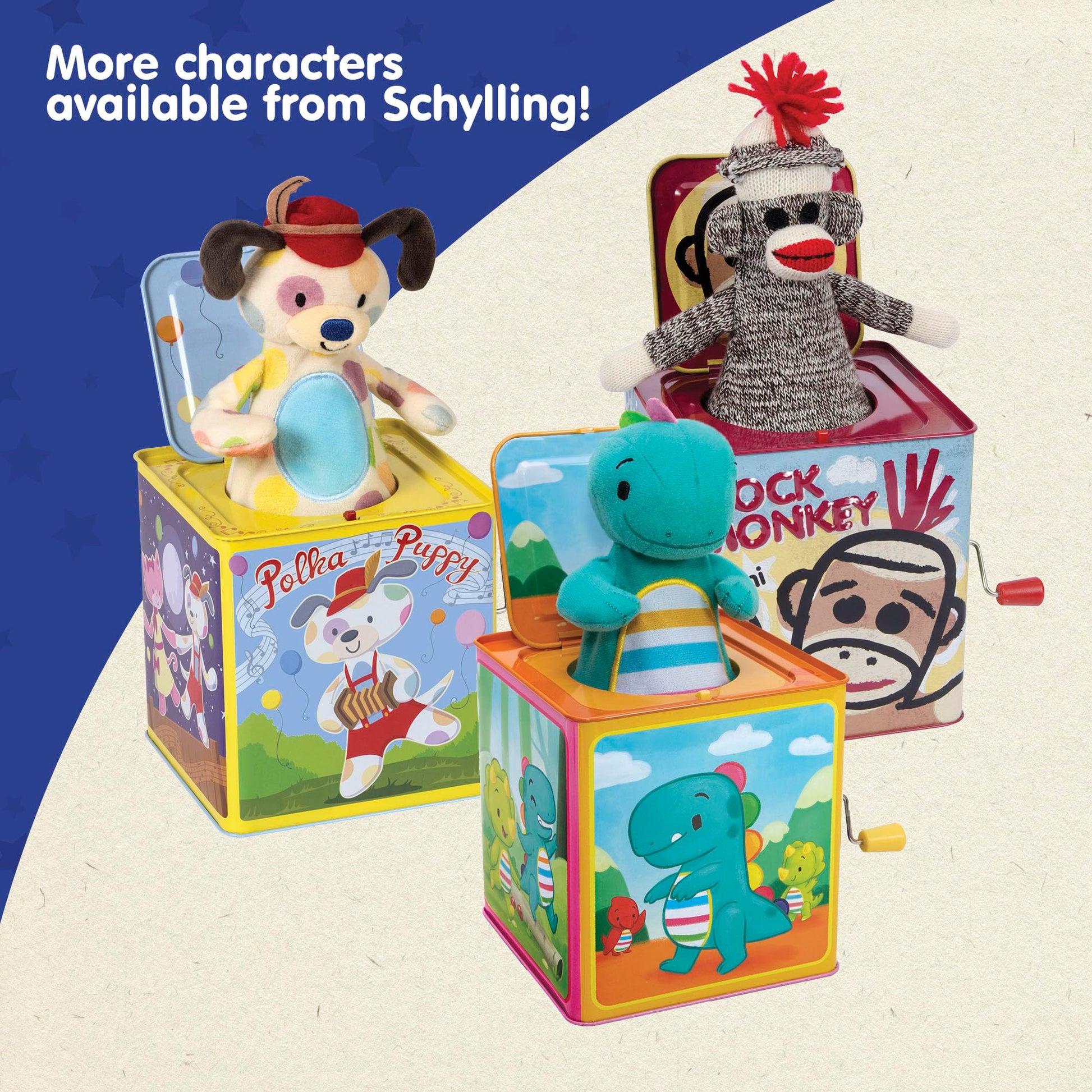 Buy now Schylling Silly Circus Jack in the Box - Classic Children's Musical Toy - Colorful Embossed Tin Box and Friendly Plush - Age 18 months and Up at indiglob india