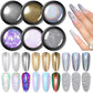 BORN PRETTY Chrome Nail Powder,White Pearl Metallic Mirror Holographic Chrome Powder for Nails,Pearl Glitter Pigment Dust Kit Nail Art Decoration Sets