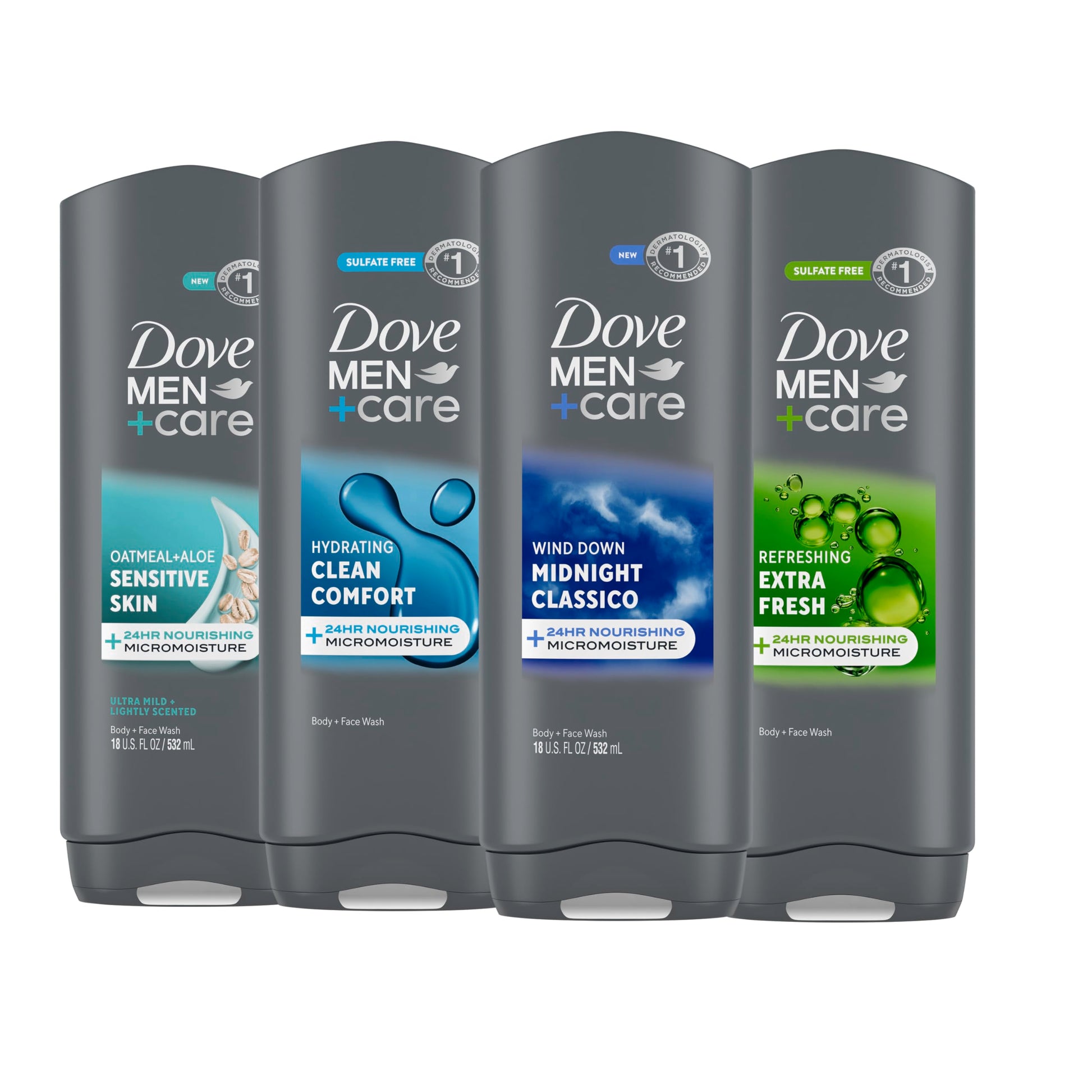 Buy now DOVE MEN + CARE Body and Face Wash Clean Comfort 4 Count for Healthier and Stronger Skin Effectively Washes Away Bacteria While Nourishing Your Skin, 18 oz Variety Mix 18 Fl Oz (Pack of 4) at indiglob india