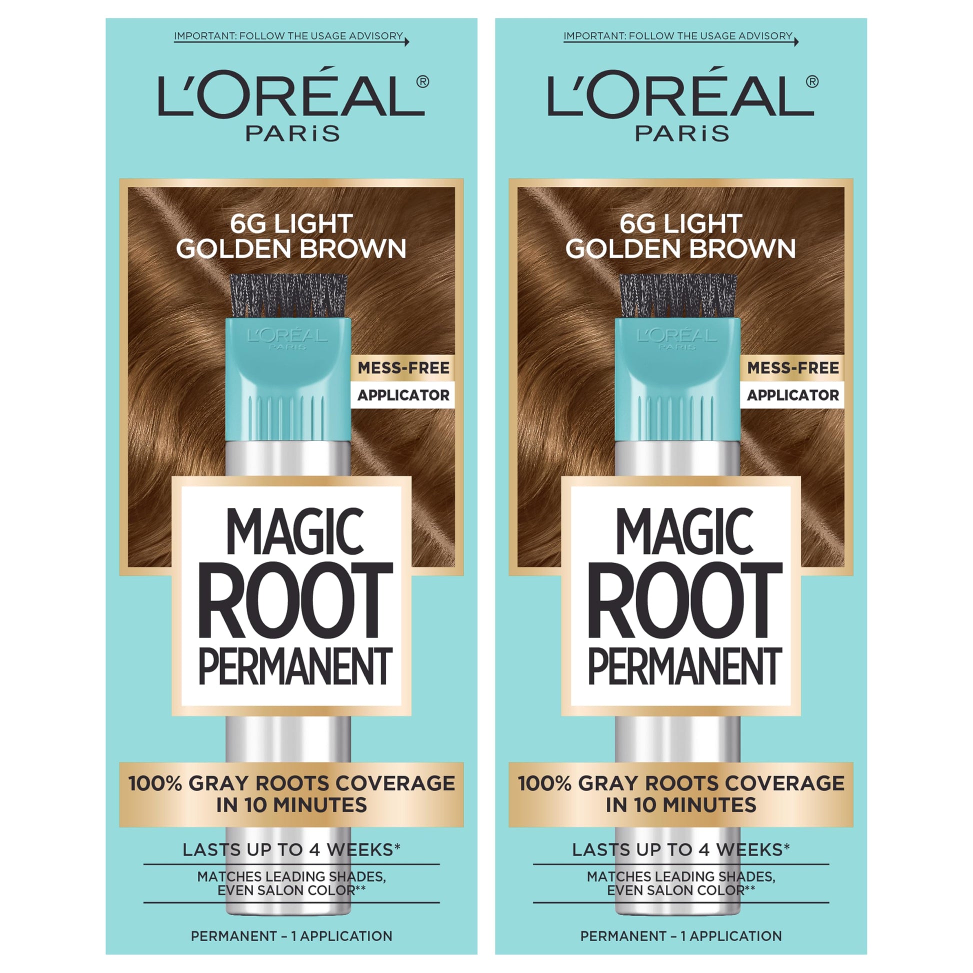 Buy now L'Oreal Paris Magic Root Rescue 10 Minute Root Hair Coloring Kit, Permanent Hair Color with Quick Precision Applicator, 100 percent Gray Coverage, 4 Dark Brown, 2 count at indiglob india