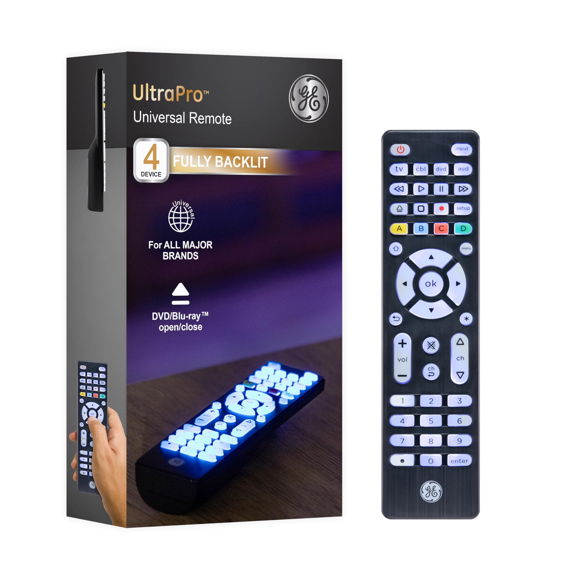 Buy now GE Universal Remote Control, Samsung TV Remote,Universal TV Remote for Roku TV, Vizio, LG, Sony, Sharp, Roku, Apple TV, TCL, Panasonic, Smart TVs, Streaming Players, Blu-ray, DVD, 4-Device, Gold,48845 at indiglob india