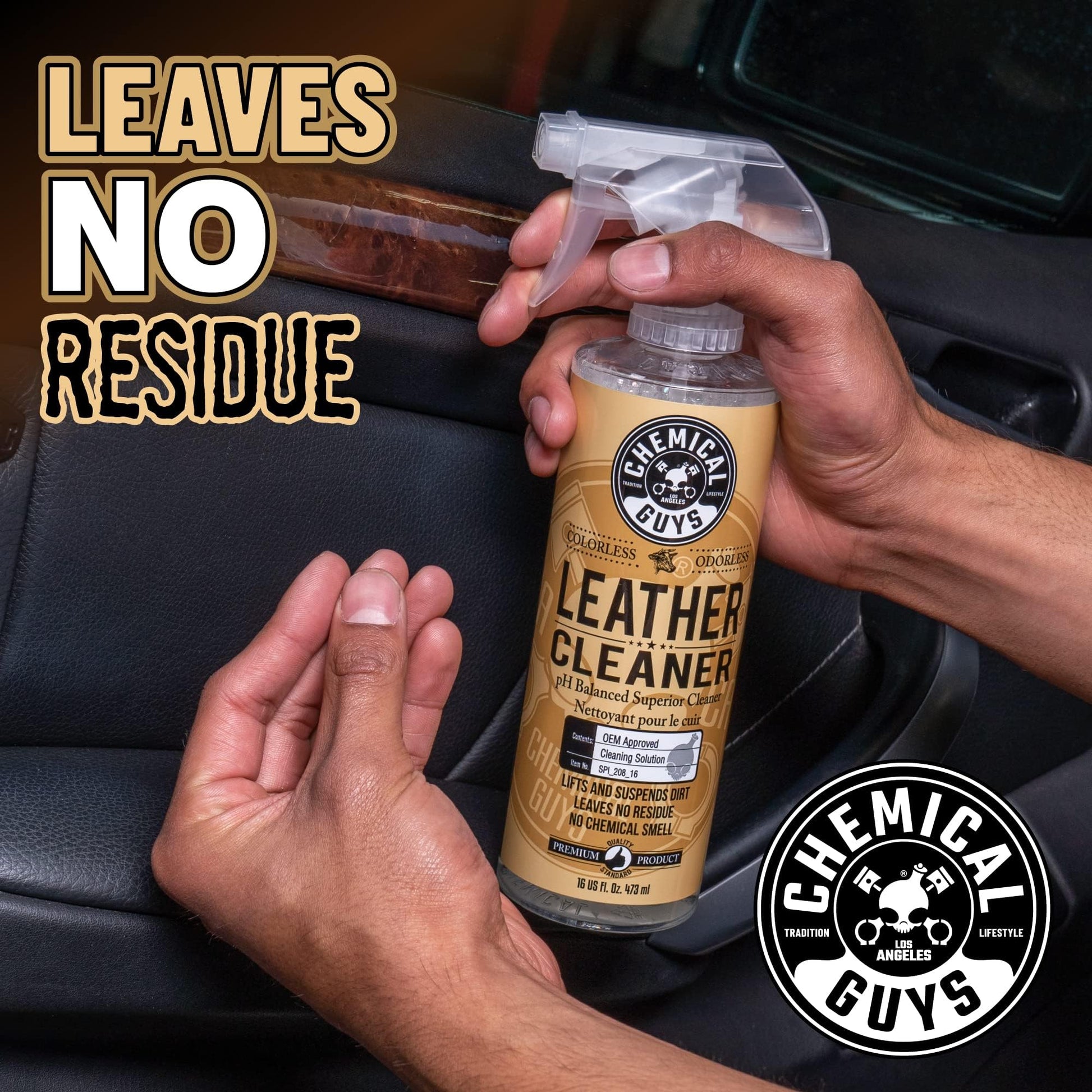 Buy now Chemical Guys Leather Cleaner and Conditioner Kit - 2 Bottles (4 oz Each), Car Cleaner and Conditioner, Safely Cleans & Conditions Leather Car Interiors, Furniture, Shoes, Boots, Bags, Apparel & More at indiglob india