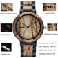 BEWELL Wood Watches for Men Week & Date Quartz Mens Wooden Watch