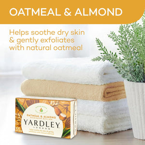 Yardley Oatmeal and Almond Bar Soap, Oatmeal & Almond, 4 Ounce