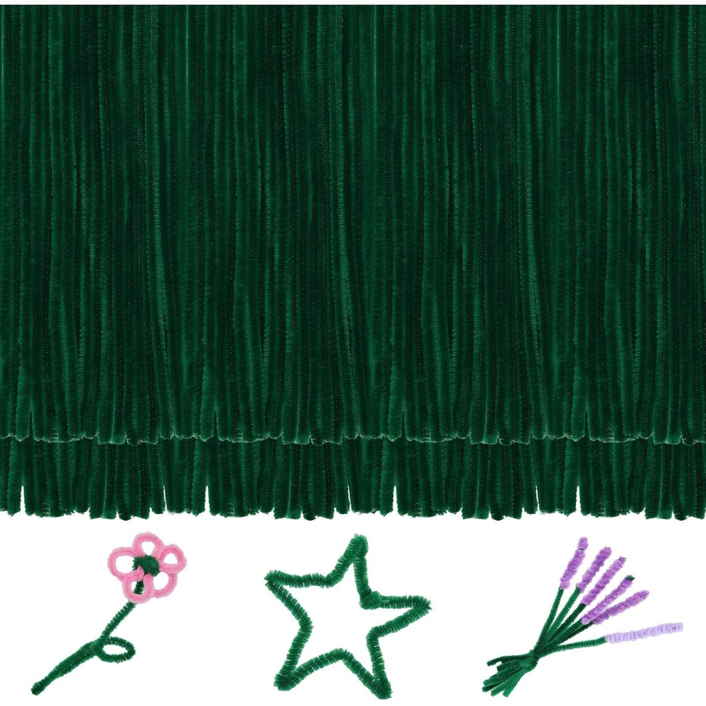 150 Pieces Green Pipe Cleaners Chenille Stem, Pipe Cleaners Chenille Stem, Craft Pipe Cleaners, Art Pipe Cleaners, Pipe Cleaners Bulk for Creative Home Arts and Crafts Project Decoration Supplies