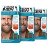 Just For Men Mustache & Beard, Beard Coloring for Gray Hair with Brush, with Keratin Biotin Aloe and Coconut Oil for Healthy Facial Hair - Medium-Dark Brown, M-40, Pack of 3 (Packaging May Vary) - Medium Brown M-35